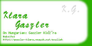 klara gaszler business card